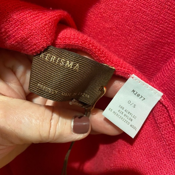 NWT~Gorgeous Vibrant Hot Pink~Lightweight Soft Wool Blend Hi/Low Ponch - Picture 4 of 7